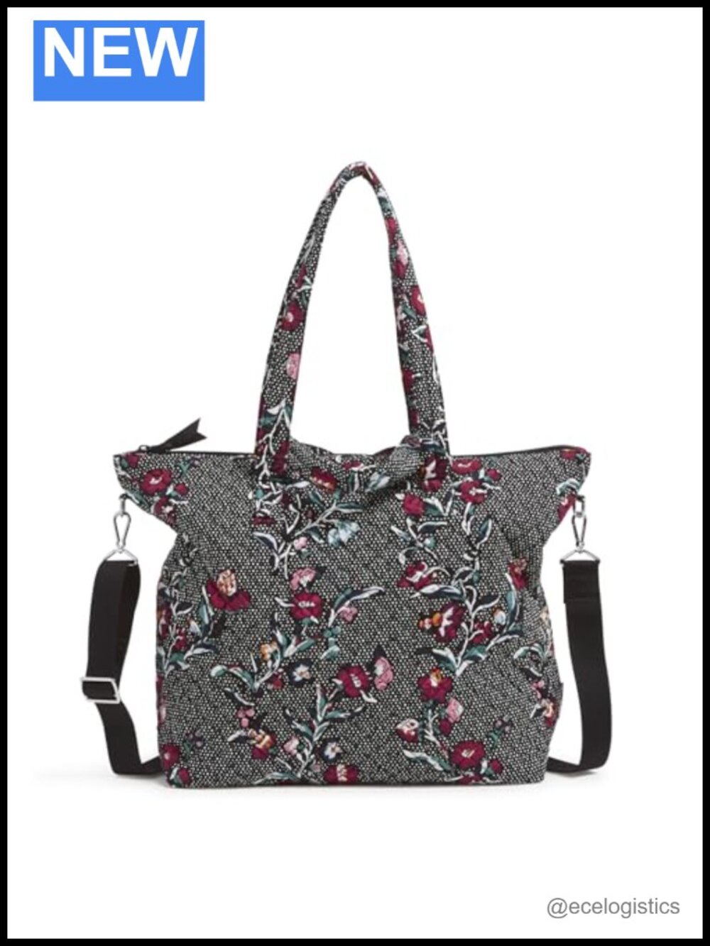 Recycled Cotton Slouchy Tote Bag with Adjustable Strap - Hobo Handbag